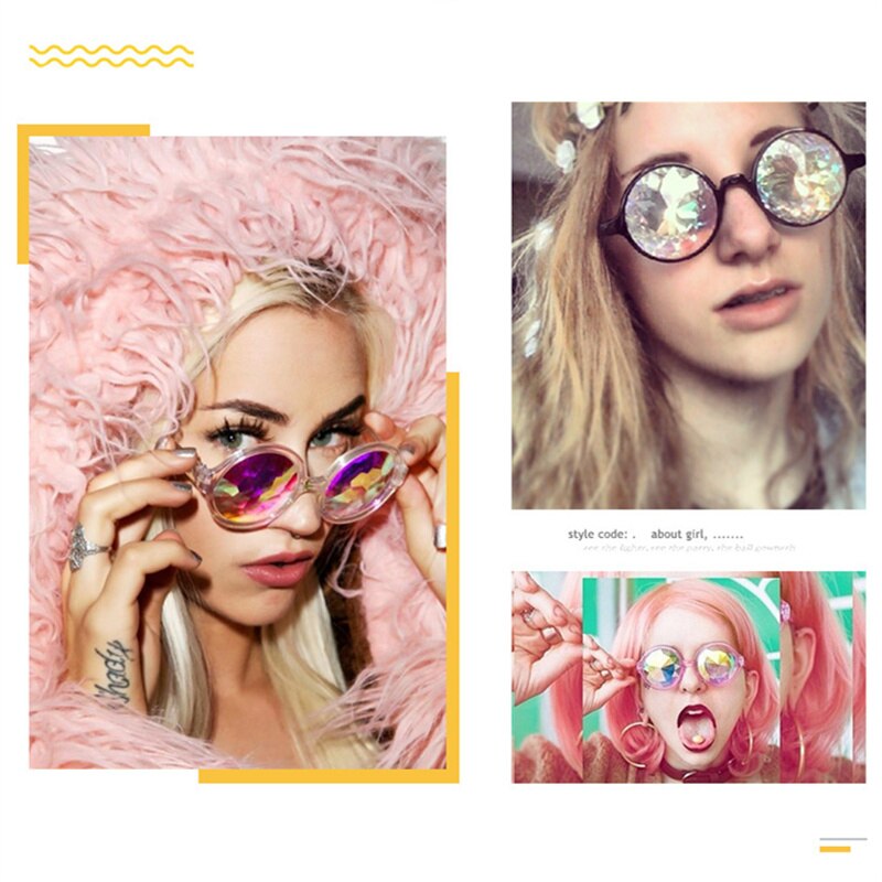 Retro Holographic Prism Sun glasses