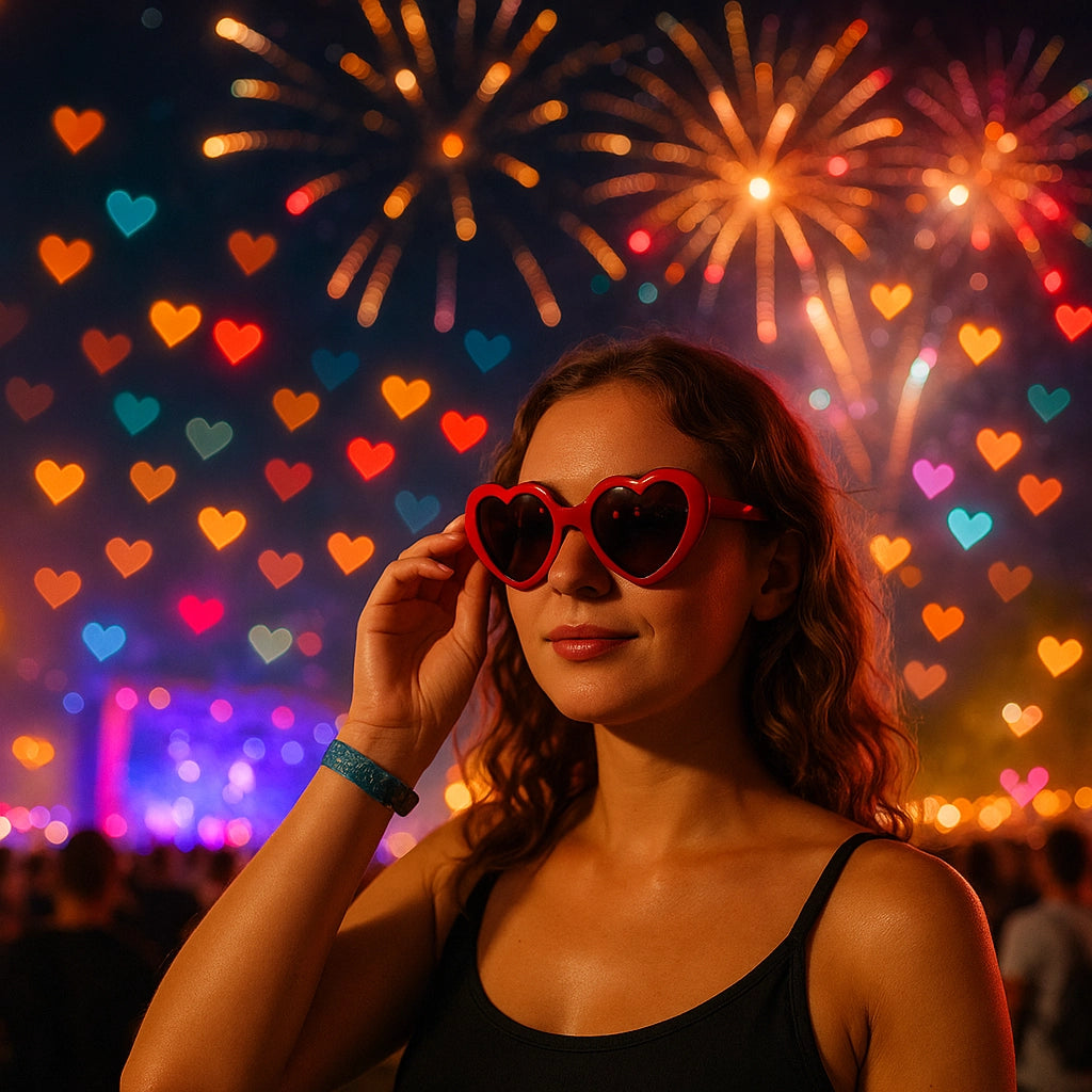 Lentes de Corazon con Efecto de Corazon - sun rave