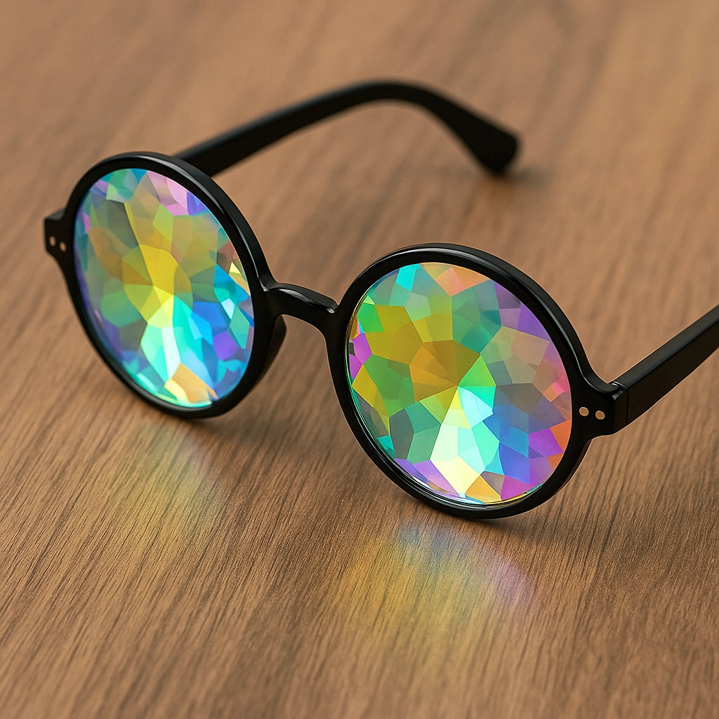 Lentes Caleidoscopio Circulares - sun rave