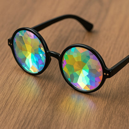 Lentes Caleidoscopio Circulares - sun rave