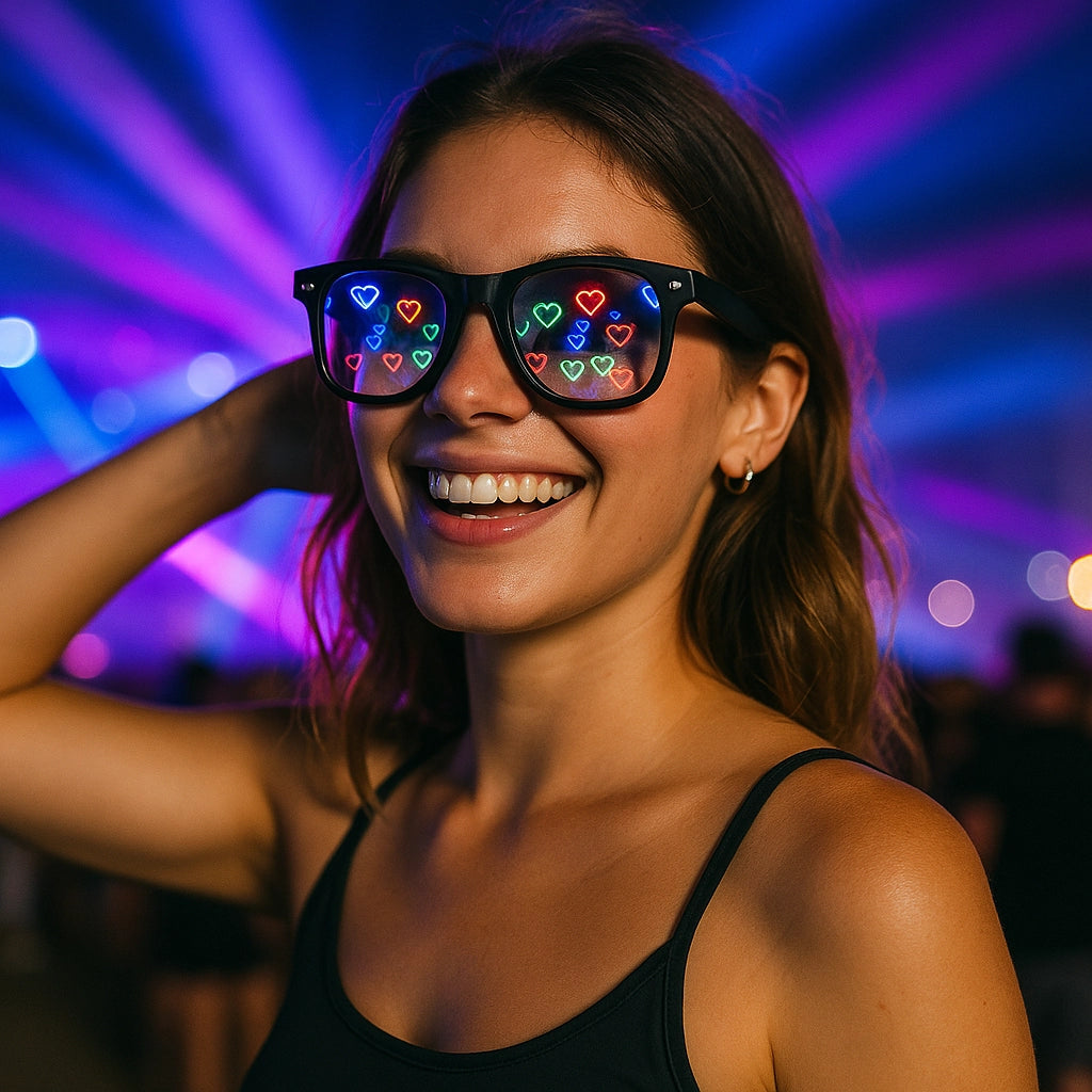 Lentes de Difracción Corazones - sun rave