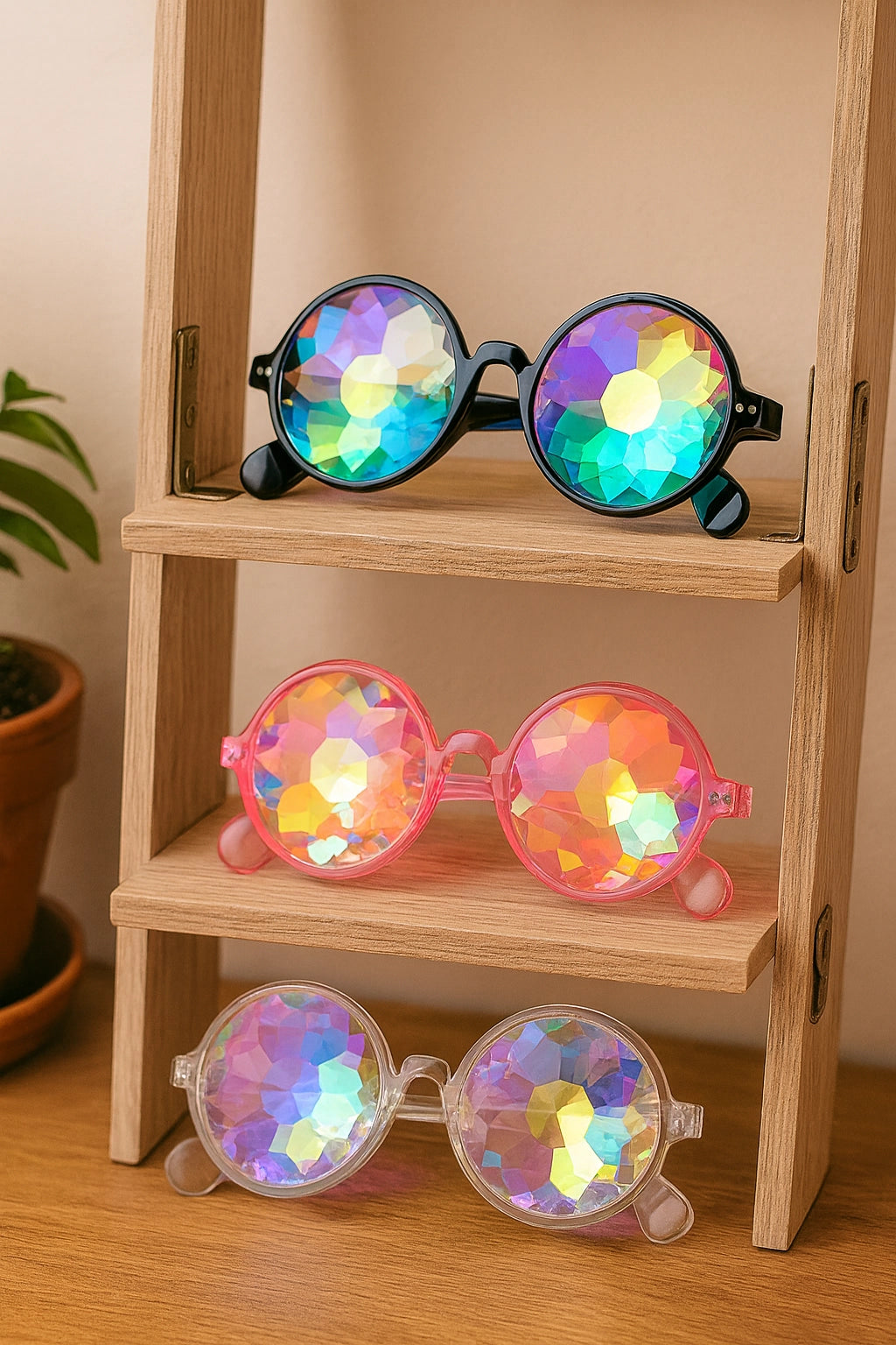 Lentes Caleidoscopio Circulares - sun rave