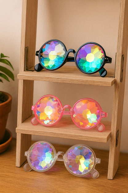 Lentes Caleidoscopio Circulares - sun rave