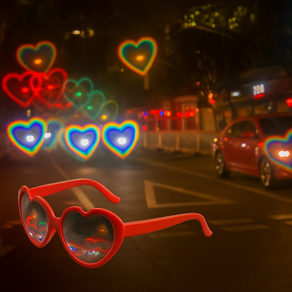 Lentes de Corazon con Efecto de Corazon - sun rave