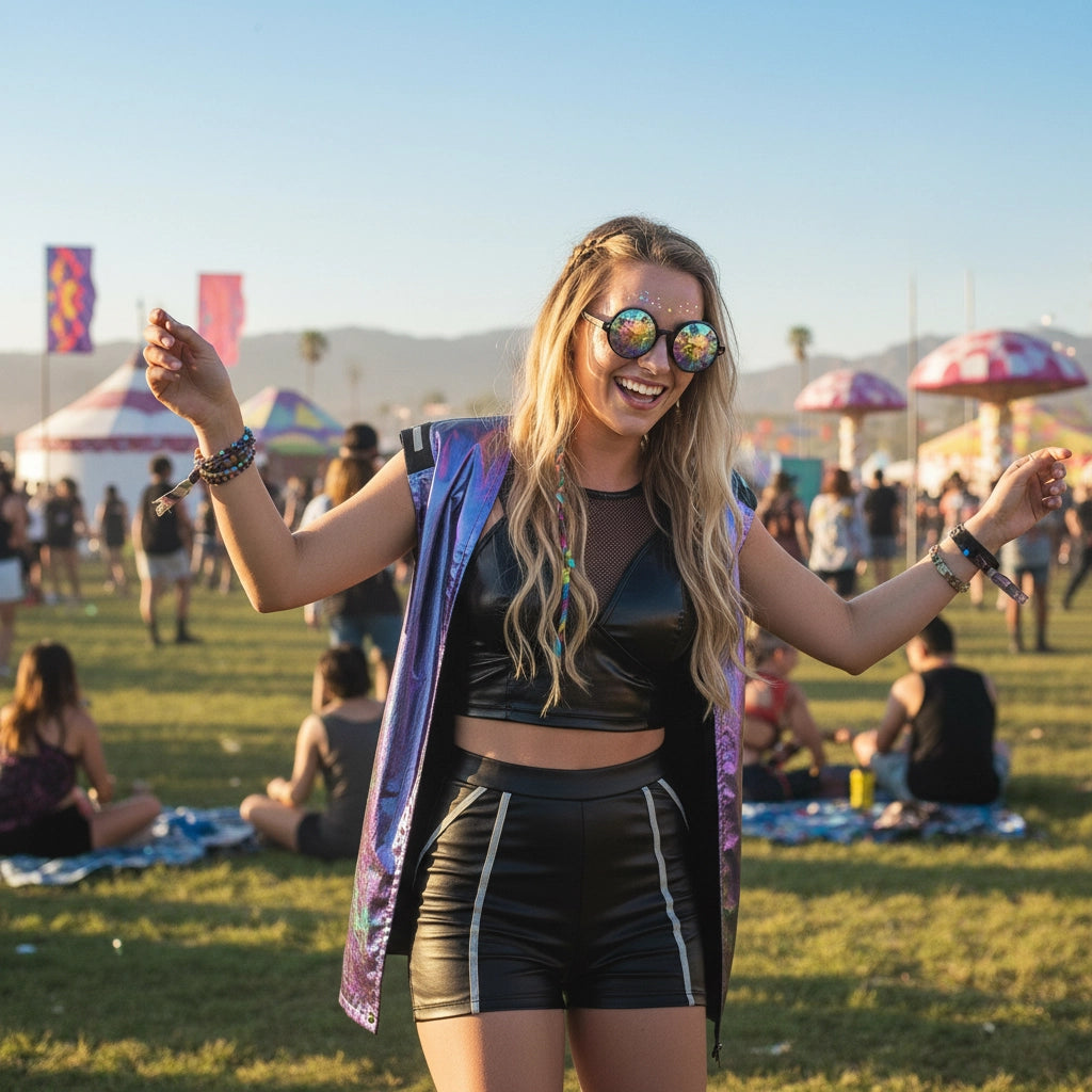 Lentes Caleidoscopio Circulares - sun rave