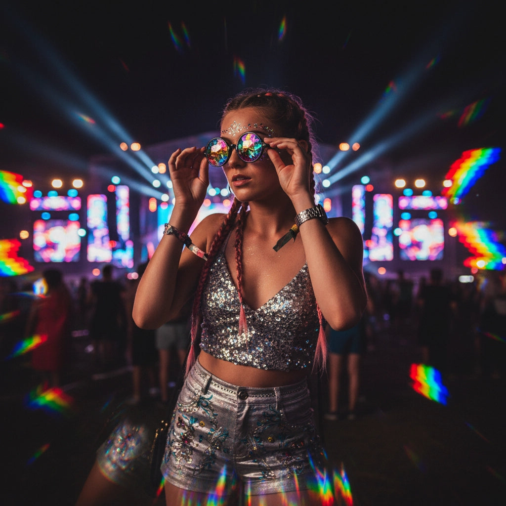 Lentes Caleidoscopio Circulares - sun rave