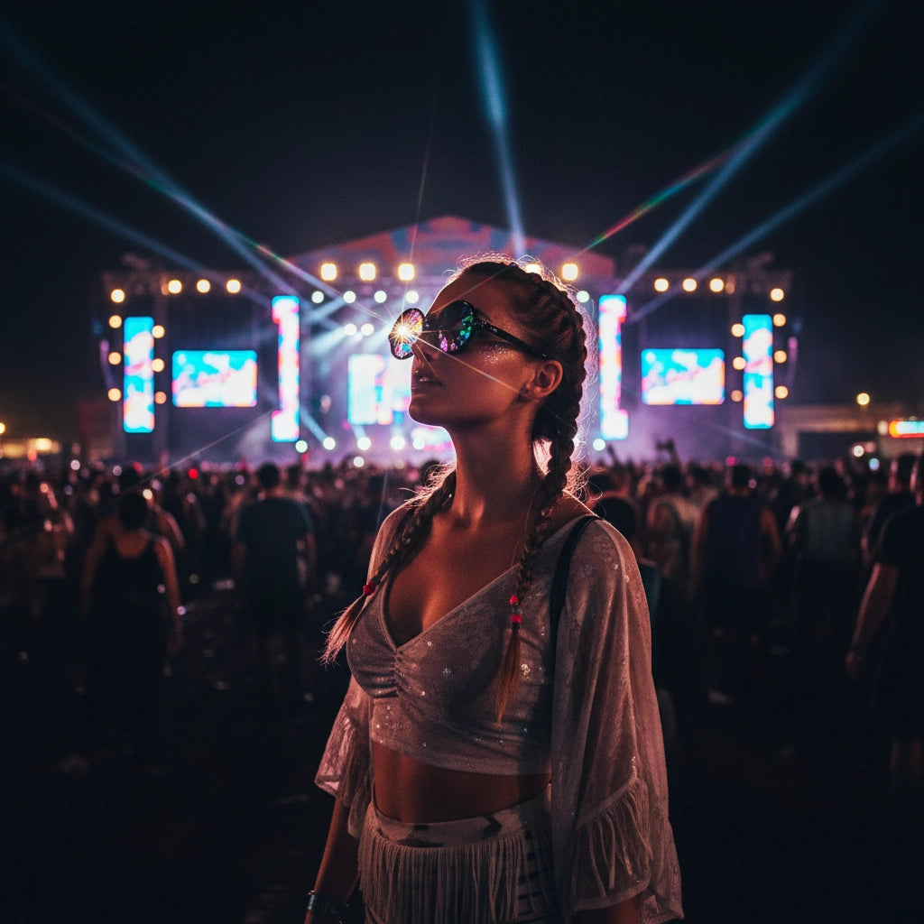 Lentes Caleidoscopio Circulares - sun rave