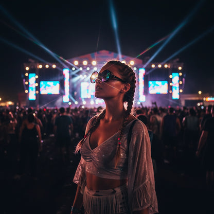 Lentes Caleidoscopio Circulares - sun rave