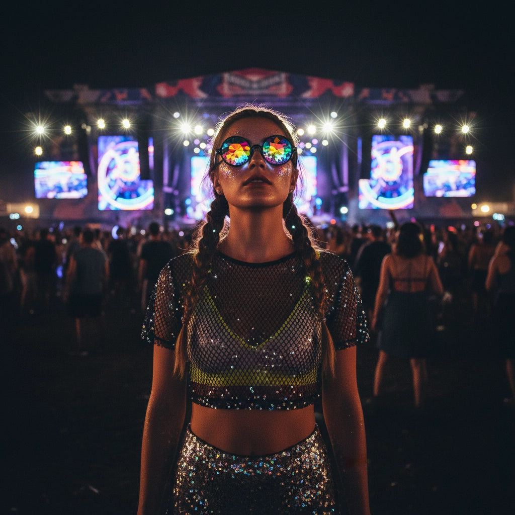 Lentes Caleidoscopio Circulares - sun rave