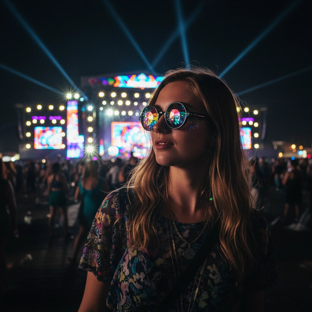 Lentes Caleidoscopio Circulares - sun rave