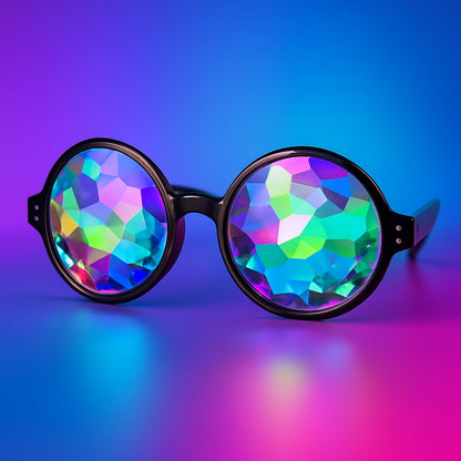 Lentes Caleidoscopio Circulares - sun rave