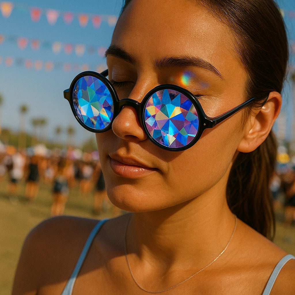 Lentes Caleidoscopio Circulares - sun rave
