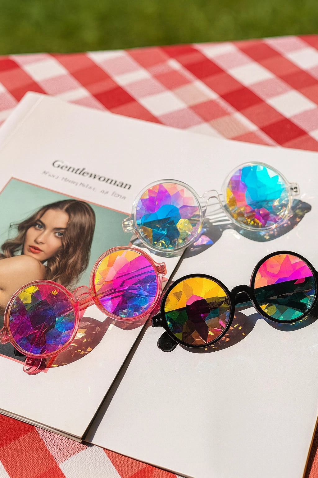 Lentes Caleidoscopio Circulares - sun rave