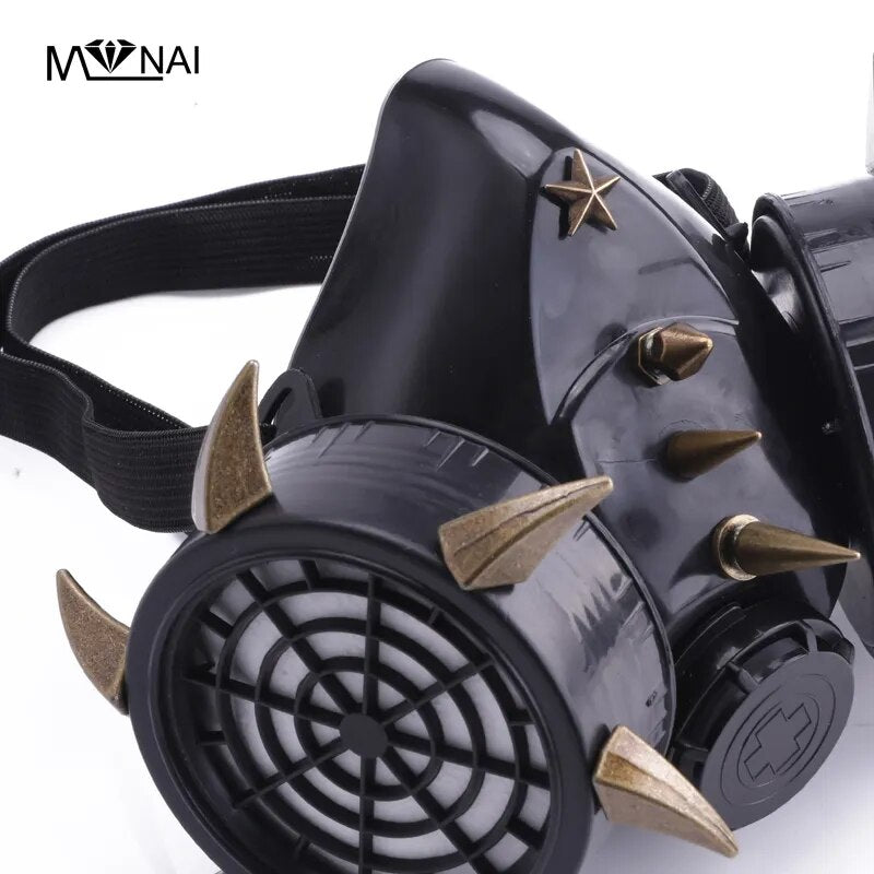 Steampunk Masks Feather Rivets Goggles