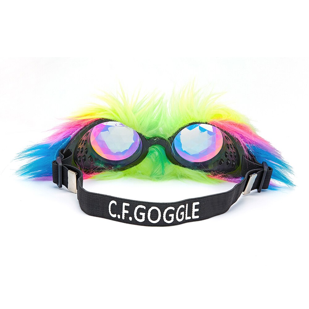 Kaleidoscope colorful Fluff Frame Goggles Steampunk