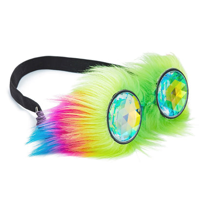 Kaleidoscope colorful Fluff Frame Goggles Steampunk