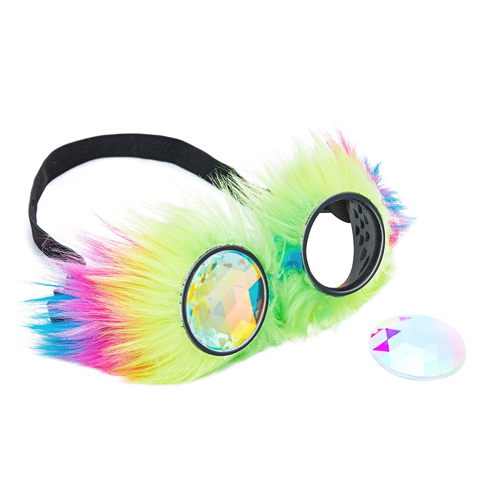 Kaleidoscope colorful Fluff Frame Goggles Steampunk