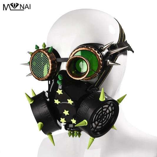 Green Steampunk Mask Gothic Punk