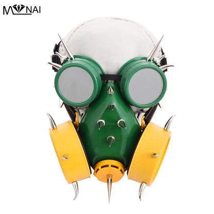 Green Steampunk Mask and Goggles