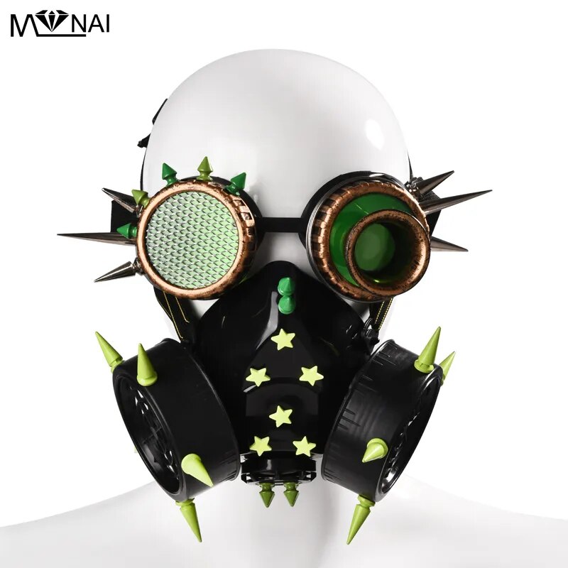 Green Steampunk Mask Gothic Punk