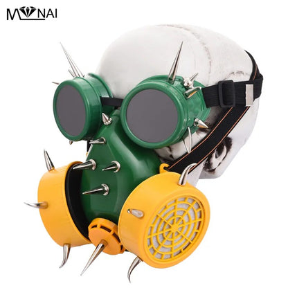 Green Steampunk Mask and Goggles