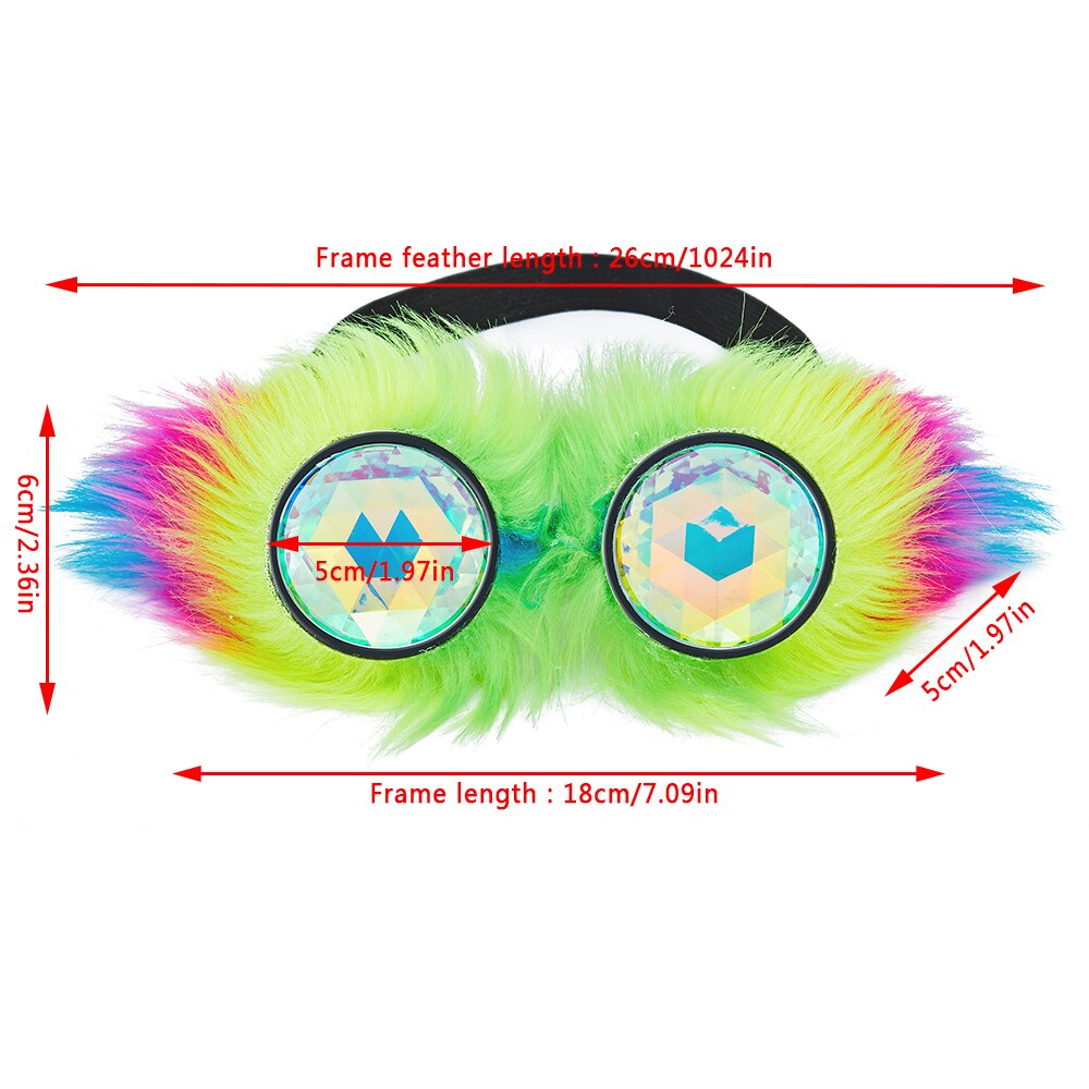 Kaleidoscope colorful Fluff Frame Goggles Steampunk