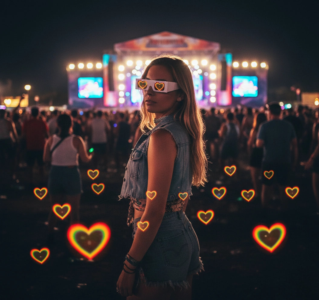 Lentes de Carton Corazon 100pcs - sun rave