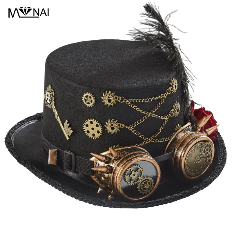 Gothic Top Hat Handmade Gears