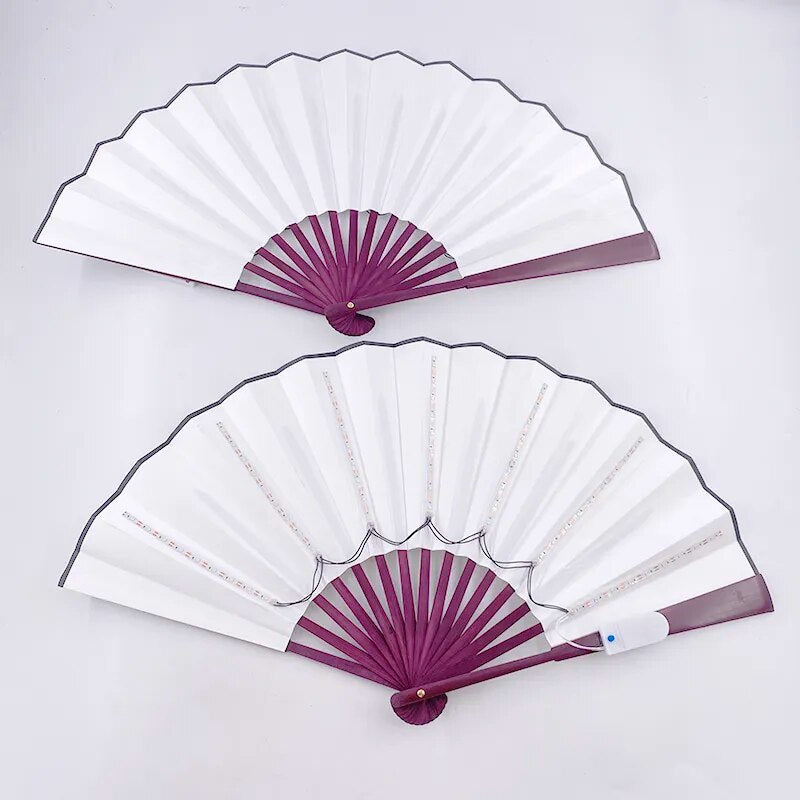 Neon Light Up Hand Fan