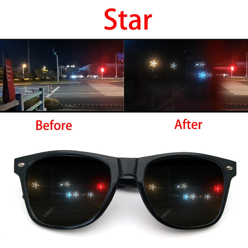 Glasses Diffraction 3D Rectangle Sunglasses