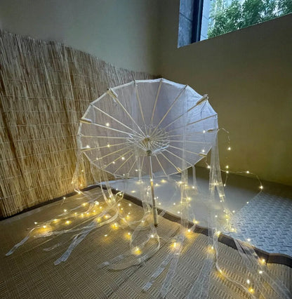 LED Yarn Silk Cloth Lace Umbrella