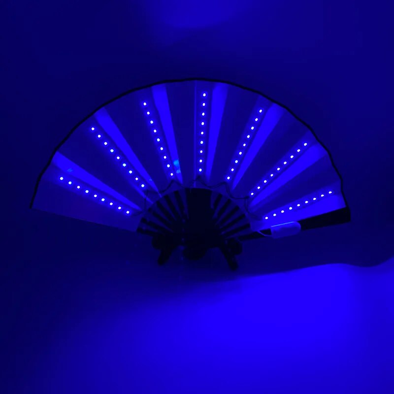 Neon Light Up Hand Fan