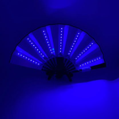 Neon Light Up Hand Fan