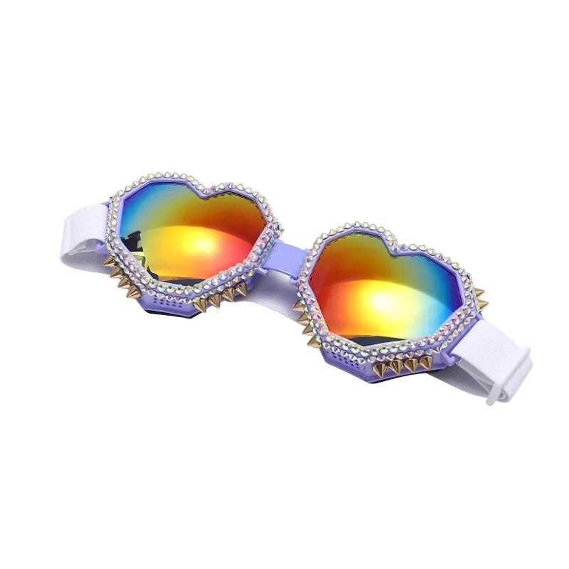 Oversized Diamond Heart Sunglasses