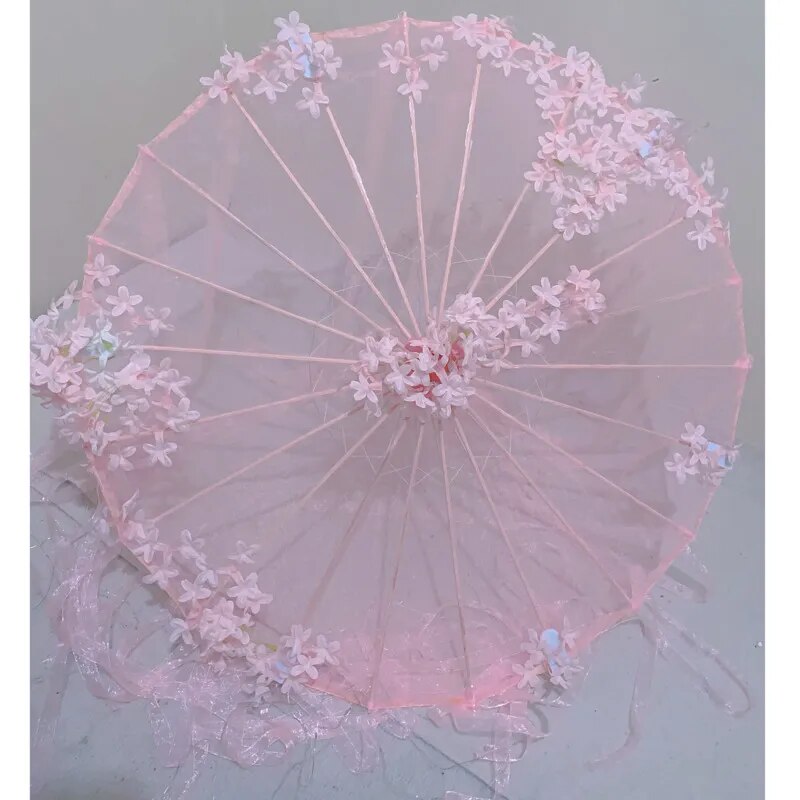 LED Yarn Silk Cloth Lace Umbrella