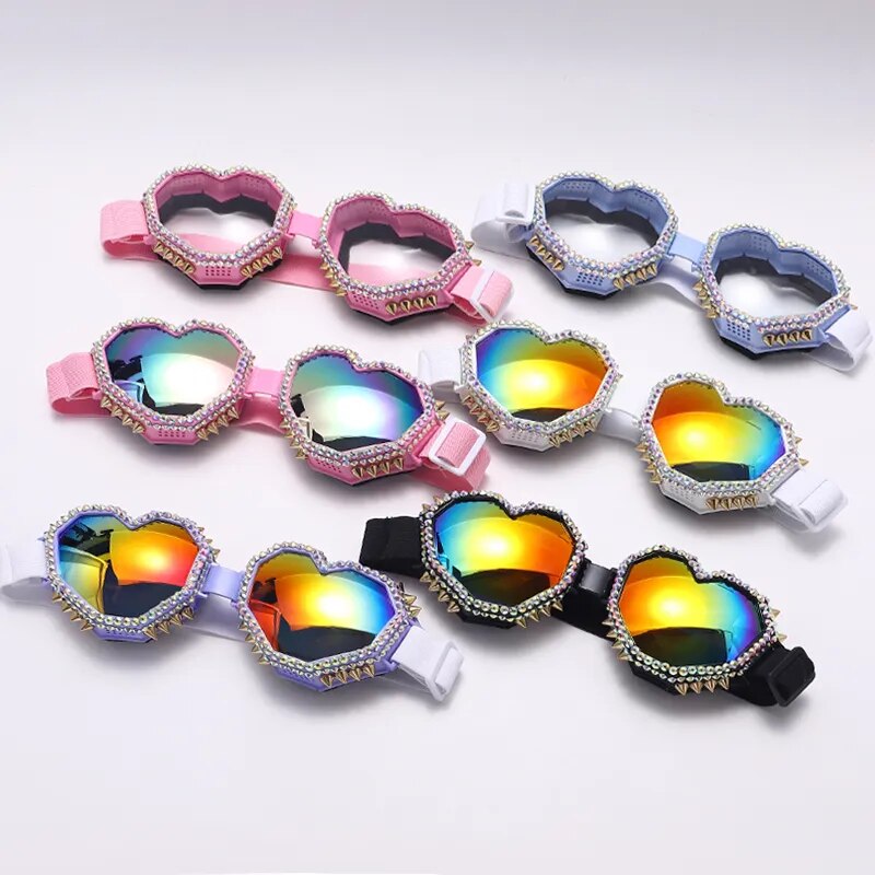 Oversized Diamond Heart Sunglasses