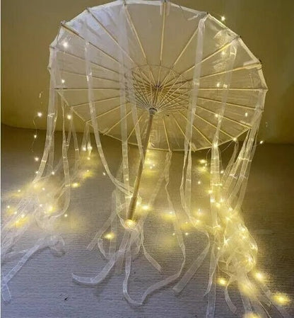 LED Yarn Silk Cloth Lace Umbrella