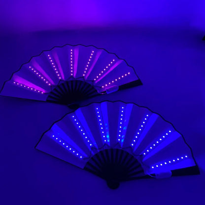 Neon Light Up Hand Fan