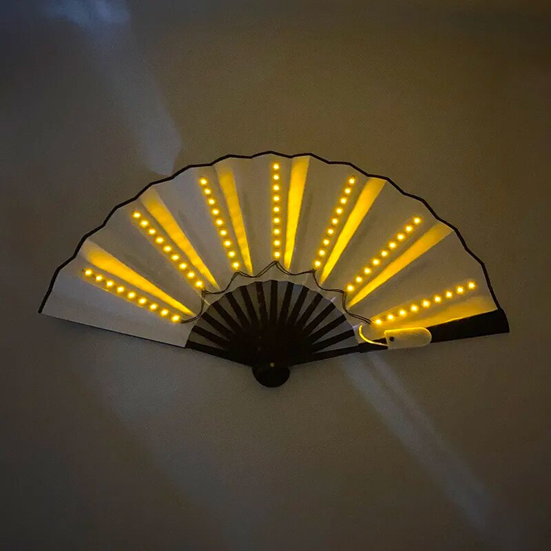 Neon Light Up Hand Fan