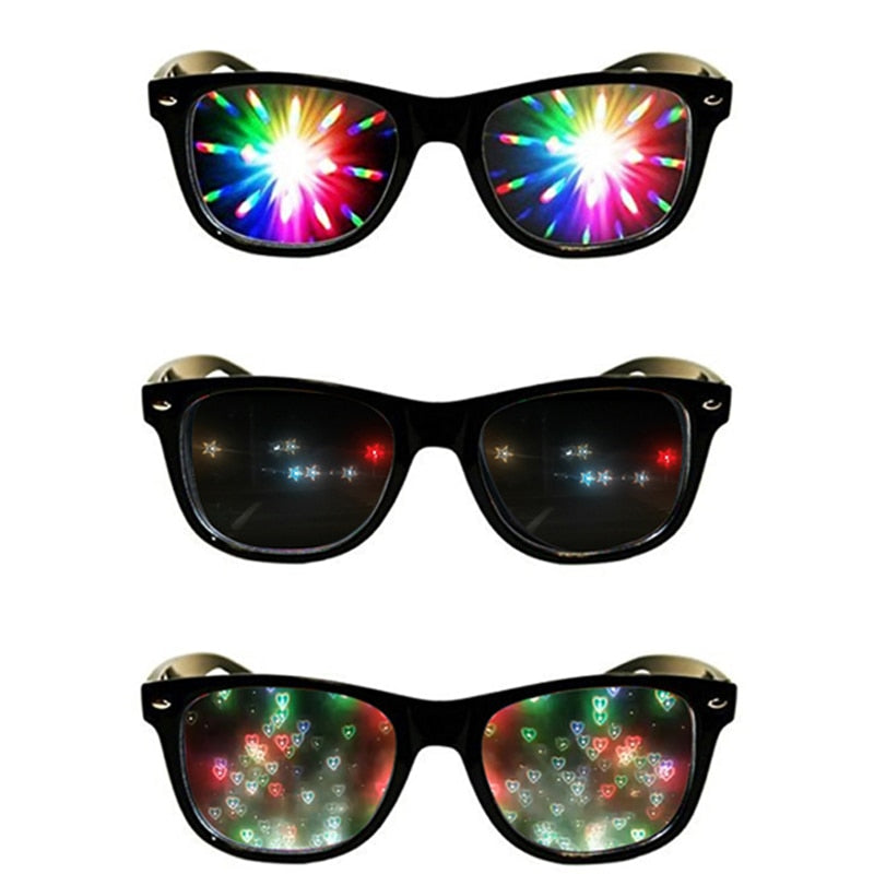 Glasses Diffraction 3D Rectangle Sunglasses