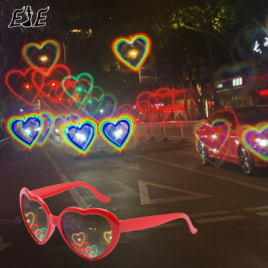 Love Heart Diffraction Sunglasses