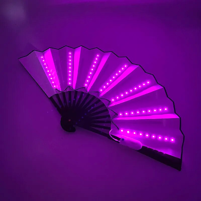 Neon Light Up Hand Fan