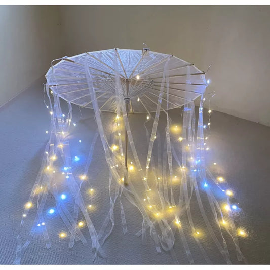 LED Yarn Silk Cloth Lace Umbrella